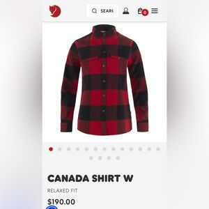 NWOT Fjallraven women’s Canada Shirt, xs (relaxed fit).